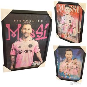 📦 New Lionel Messi Inter Miami FC Soccer Framed 3D Lenticular Poster / Picture